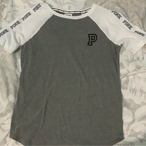gray and white vs pink t-shirt/ size xs worn a few times $10